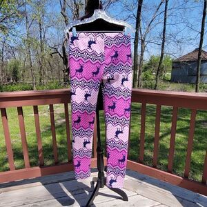 Cozy Soft Fleece Ladies Christmas Leggings, sz 0 to 12